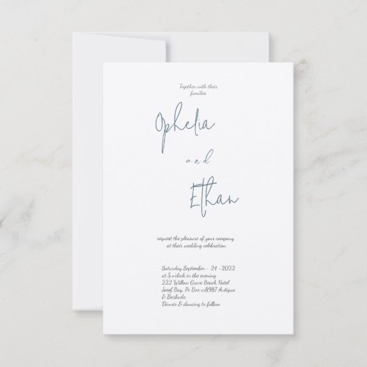 Faire-part de mariage typographique (Devant)