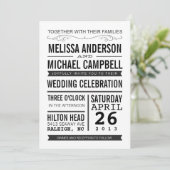 Faire-part de mariage typographique (Debout devant)