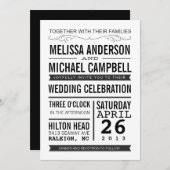 Faire-part de mariage typographique (Devant / Derrière)