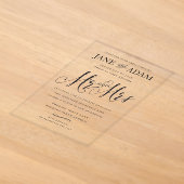 Faire-part de mariage typographique élégant Mr & M (Poser)