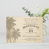 faire-part de mariage typographique vintage palmie (Debout devant)