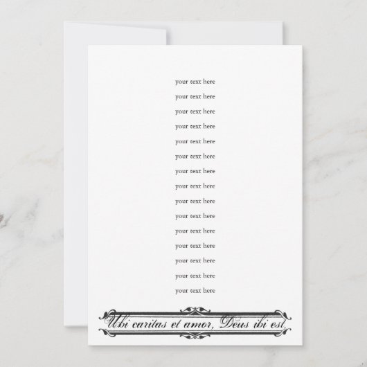 Faire-part de mariage Ubi Caritas et Amor (Devant)