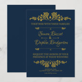 Faire-part de mariage : Une affaire dorée (Devant / Derrière)
