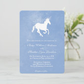 Faire-part de mariage Unicorne Bleue (Debout devant)