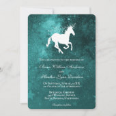 Faire-part de mariage Unicorne turquoise (Devant)