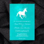 Faire-part de mariage Unicorne Turquoise