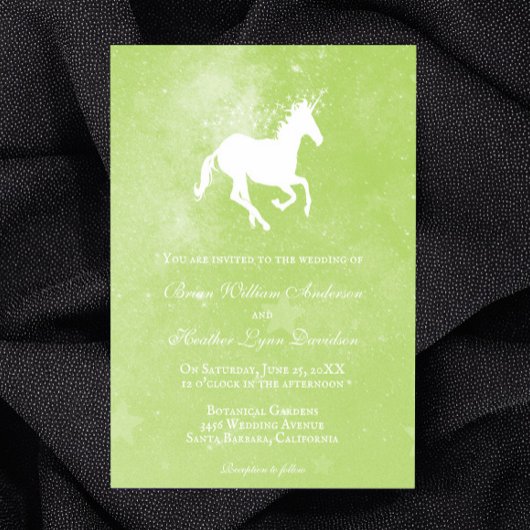Faire-part de mariage Unicorne verte