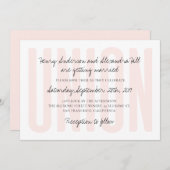 Faire-part de mariage Union // Blush (Devant / Derrière)
