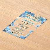 faire-part de mariage union joyeuse avec fleurs bl (Poser)