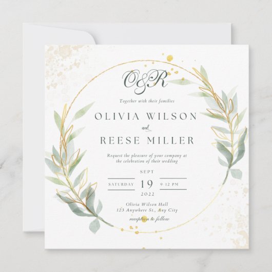 Faire-part de mariage unique (Devant)