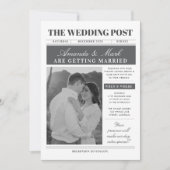 Faire-part de mariage unique dans un journal noir  (Devant)