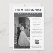 Faire-part de mariage unique dans un journal noir  (Dos)
