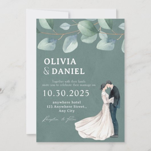 Faire-part de mariage unique et classique (Devant)