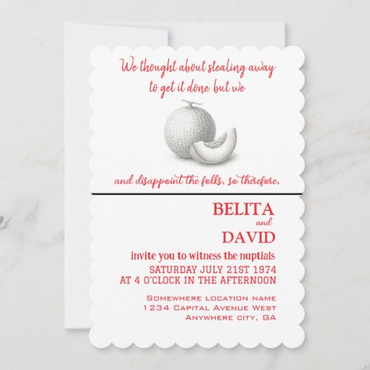 Faire-part de mariage unique et drôle (Devant)