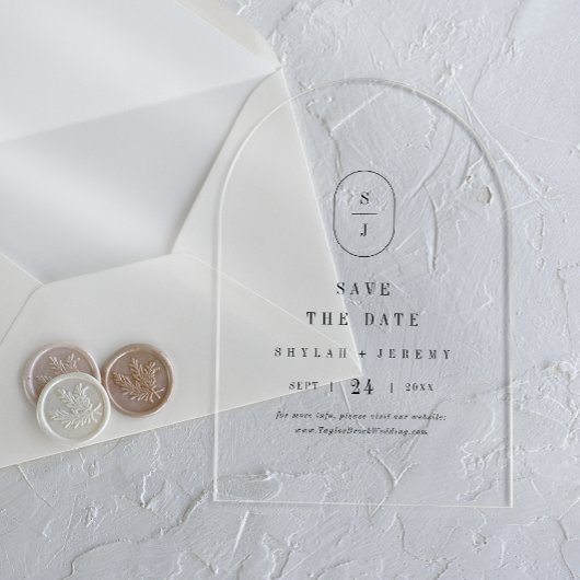 Faire-part de mariage unique SHYLAH Monogram Arch