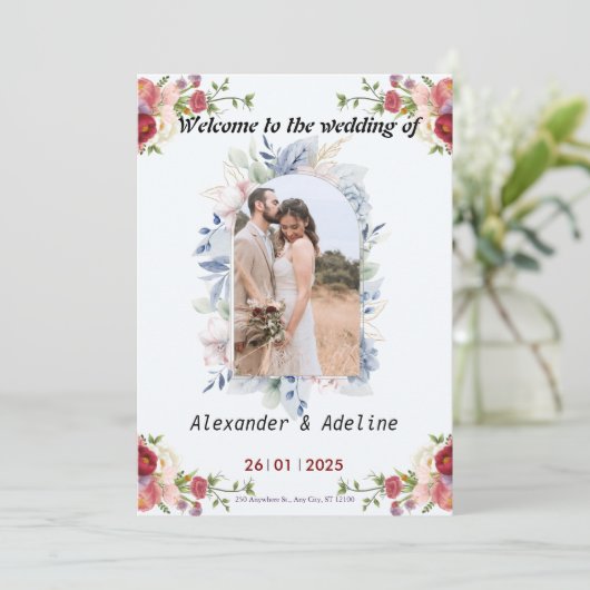 faire-part de mariage Unis dans l'amour (Debout devant)