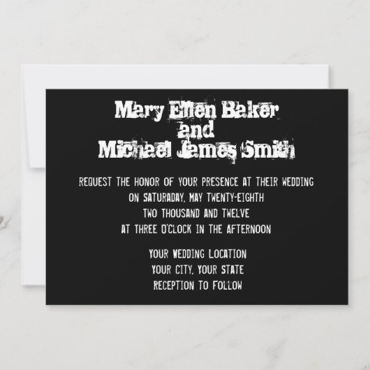 Faire-part de mariage urbain de graffiti (Devant)