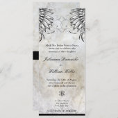 Faire-part de mariage urbain de tatouage à ailes (Devant / Derrière)