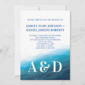 Faire-Part de Mariage Vagues d'Océan Roulantes, Tu (Devant)