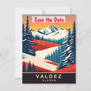 Faire-part de mariage Valdez Alaska Snowy Peak