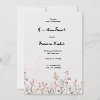 Faire-part de mariage végétal minimaliste
