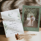 Faire-part de mariage végétal minimaliste