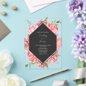 Faire-part de mariage végétal rose géométrique (Insitu (Mariage))