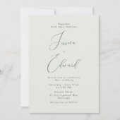 Faire-part de mariage végétal vert Sage (Devant)