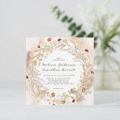 Faire-part de mariage végétal vintage minuscule (Debout devant)