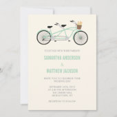 Faire-part de mariage Vélo Tandem - Mint Green (Devant)