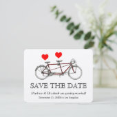 Faire-Part de Mariage Vélo Tandem Rétro Mignon (Debout devant)