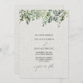 Faire-part de mariage verdoyant (Devant / Derrière)