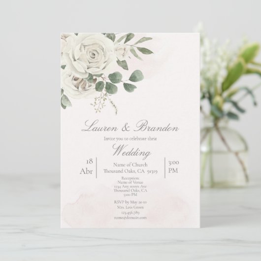 Faire-part de mariage verdoyant (Debout devant)