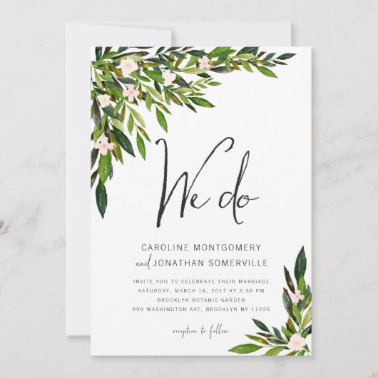 Faire-part de mariage verdoyant Ensemble Invitatio (Devant)