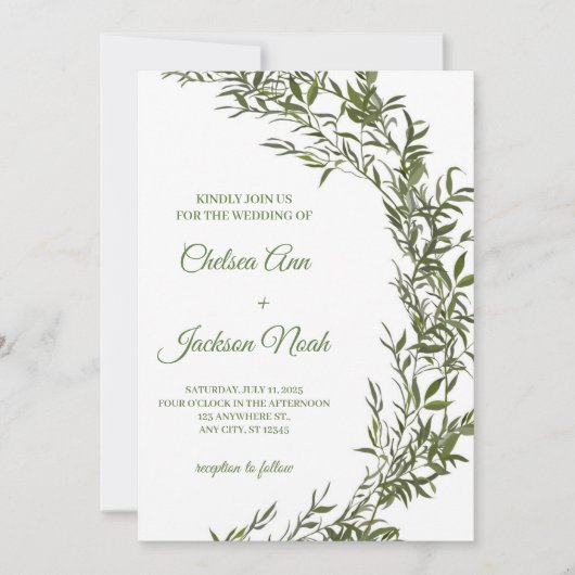 Faire-part de mariage verdoyant, Faire-part de mar (Devant)