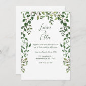 Faire-part de mariage verdoyante simple (Devant / Derrière)