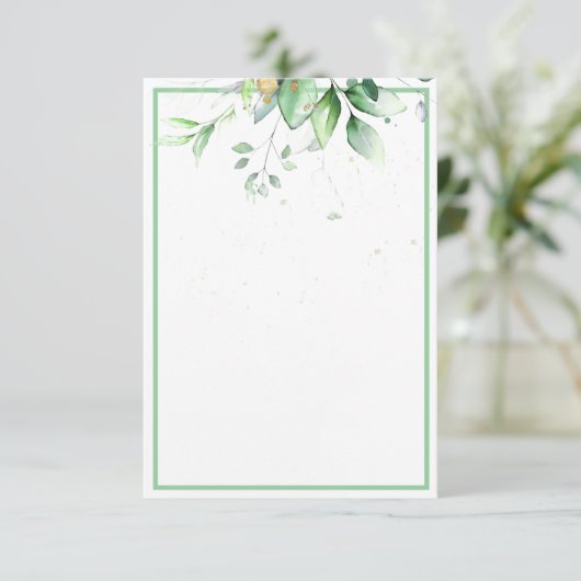 Faire-part de mariage verdure aquarelle budget vie (Debout devant)
