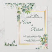 Faire-Part de Mariage Verdure Botanique Minimalist (Devant / Derrière)