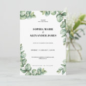 Faire-part de mariage verdure éclat eucalyptus (Debout devant)