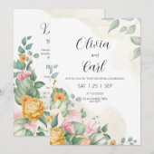 Faire-part de mariage verdure Eucalyptus Mariage  (Devant / Derrière)