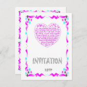 Faire-part de mariage - verset de la Bible, coeur  (Devant / Derrière)