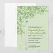 Faire-part de mariage vert (Devant / Derrière)