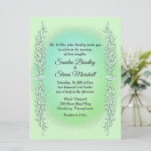 Faire-part de mariage vert (Debout devant)