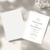 Faire-part de mariage vert à rayures minimaliste c