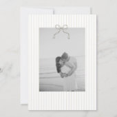 Faire-part de mariage vert à rayures minimaliste c (Dos)