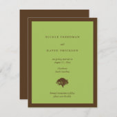 Faire-part de mariage vert arbre chêne enregistrer (Devant / Derrière)