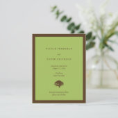 Faire-part de mariage vert arbre de chêne save the (Debout devant)
