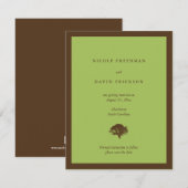 Faire-part de mariage vert arbre de chêne save the (Devant / Derrière)