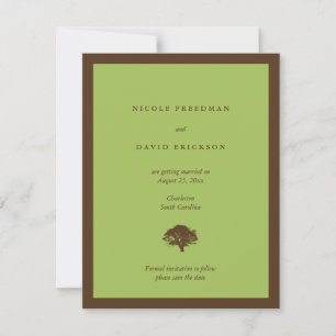 Faire-part de mariage vert arbre de chêne save the