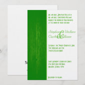 Faire-part de mariage vert/blanc sur le grain de b (Devant / Derrière)